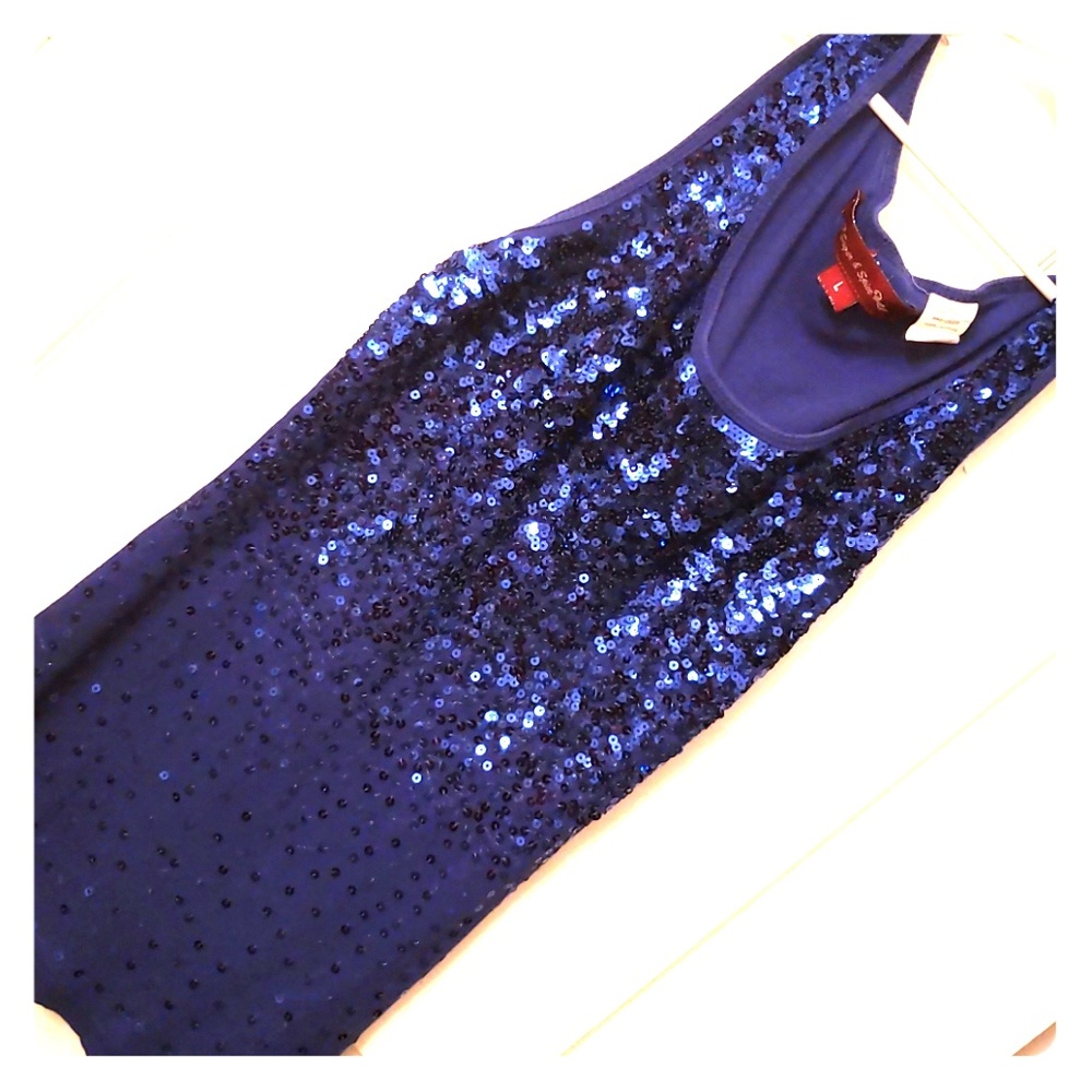 *Make an offer!* Sugar&Spice Blue Sequin Tank